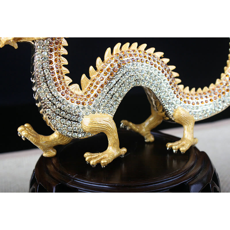Handgefertigte chinesische Drachenstatue, Feng Shui-Dekor, 22 cm