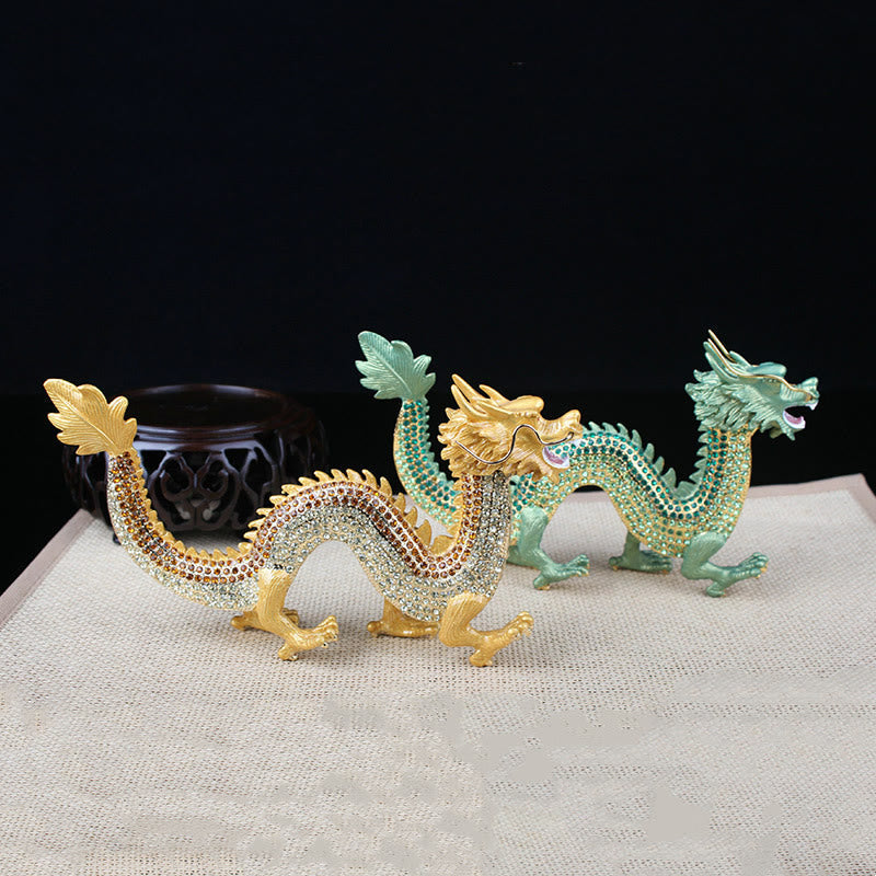 Handgefertigte chinesische Drachenstatue, Feng Shui-Dekor, 22 cm