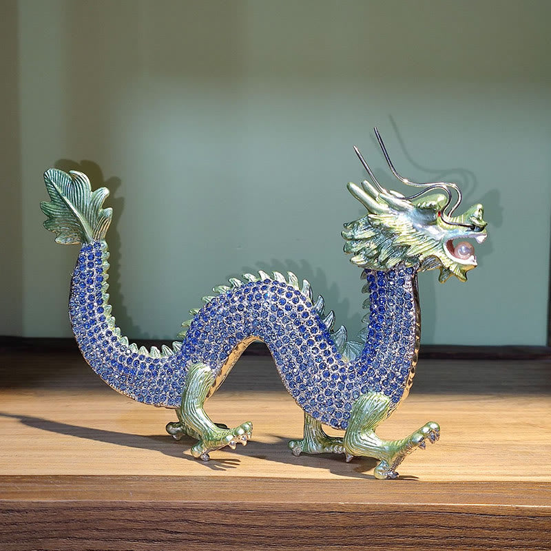 Handgefertigte chinesische Drachenstatue, Feng Shui-Dekor, 22 cm