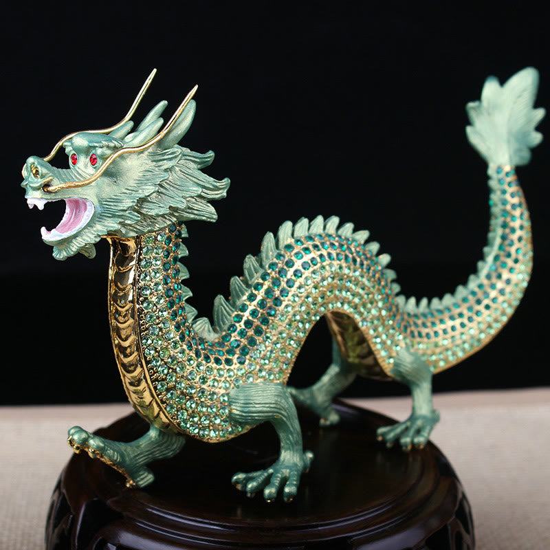 Handgefertigte chinesische Drachenstatue, Feng Shui-Dekor, 22 cm