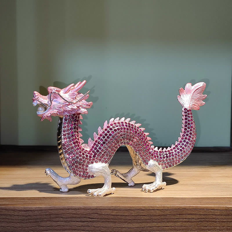 Handgefertigte chinesische Drachenstatue, Feng Shui-Dekor, 22 cm