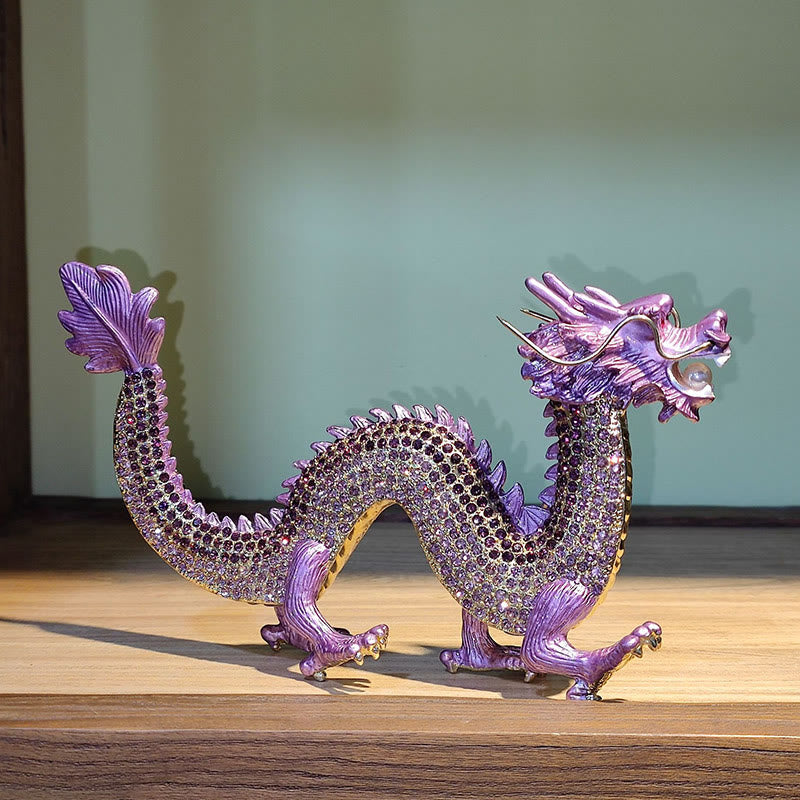 Handgefertigte chinesische Drachenstatue, Feng Shui-Dekor, 22 cm