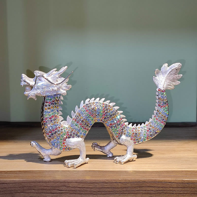 Handgefertigte chinesische Drachenstatue, Feng Shui-Dekor, 22 cm