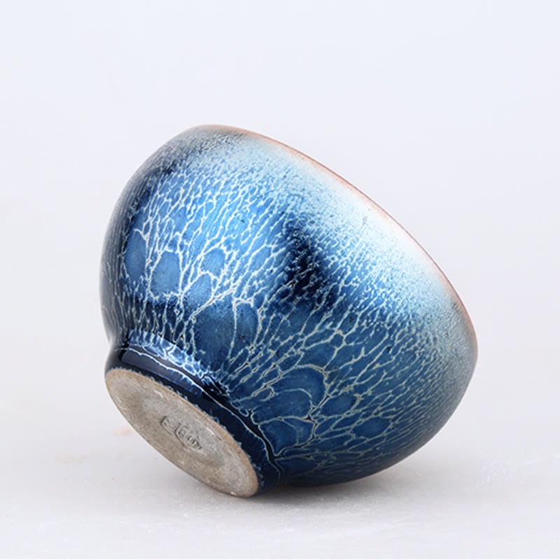 Handgefertigte Jian Zhan Keramik-Teetasse mit Drachenschuppen, 7,6 cm