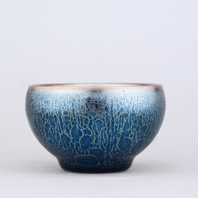 Handgefertigte Jian Zhan Keramik-Teetasse mit Drachenschuppen, 7,6 cm