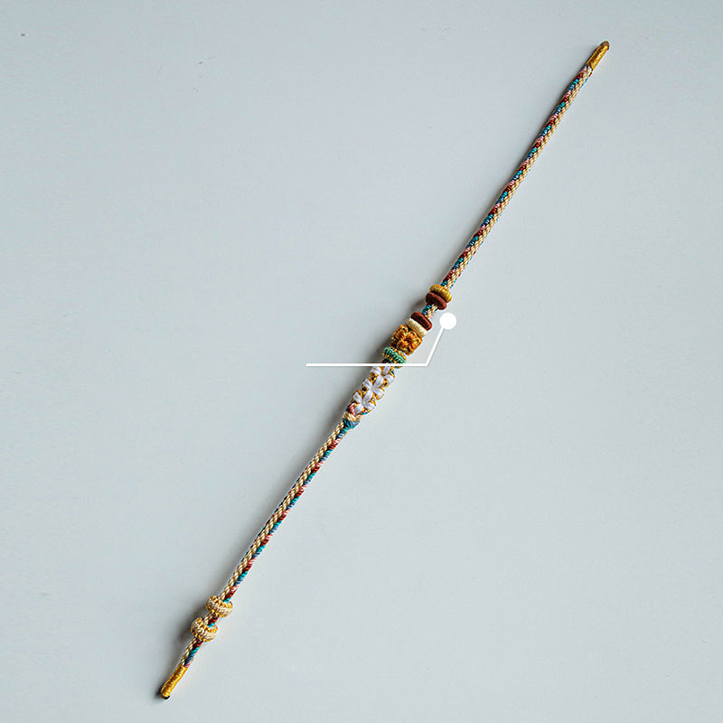 Handgemachtes Dunhuang Pfirsichblütenmuster Rotes Schnurarmband