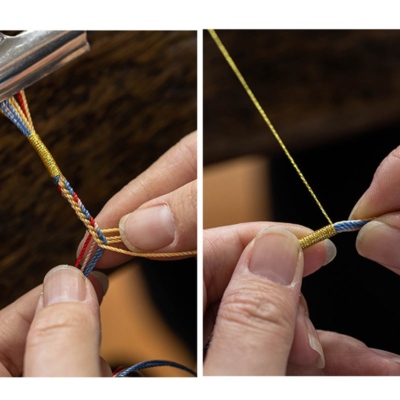 Handgemachtes Dunhuang Pfirsichblütenmuster Rotes Schnurarmband