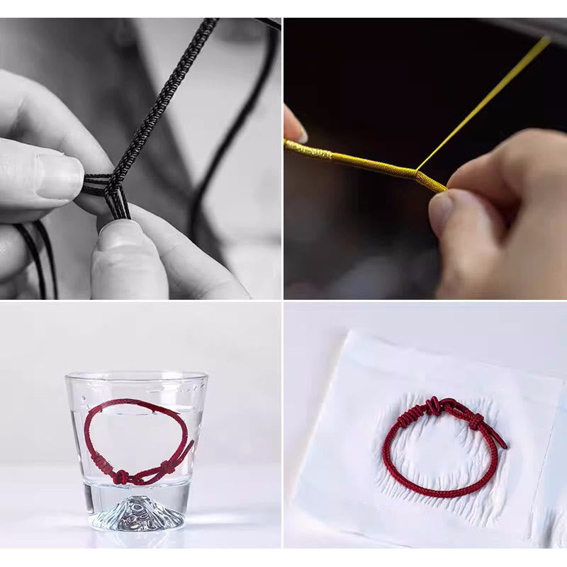 Handgefertigtes rotes Armband mit acht Fäden für Glück und Schutz