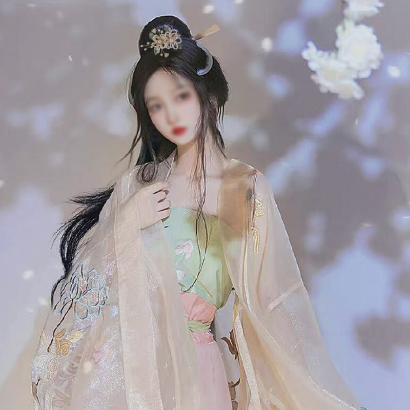 Handgemachte Haarspange mit Blumenblattperlen und Quaste