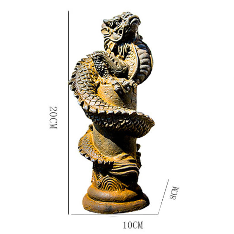 Handgefertigte fliegende Drachenstatue aus Eisenpulverharz, 20 cm