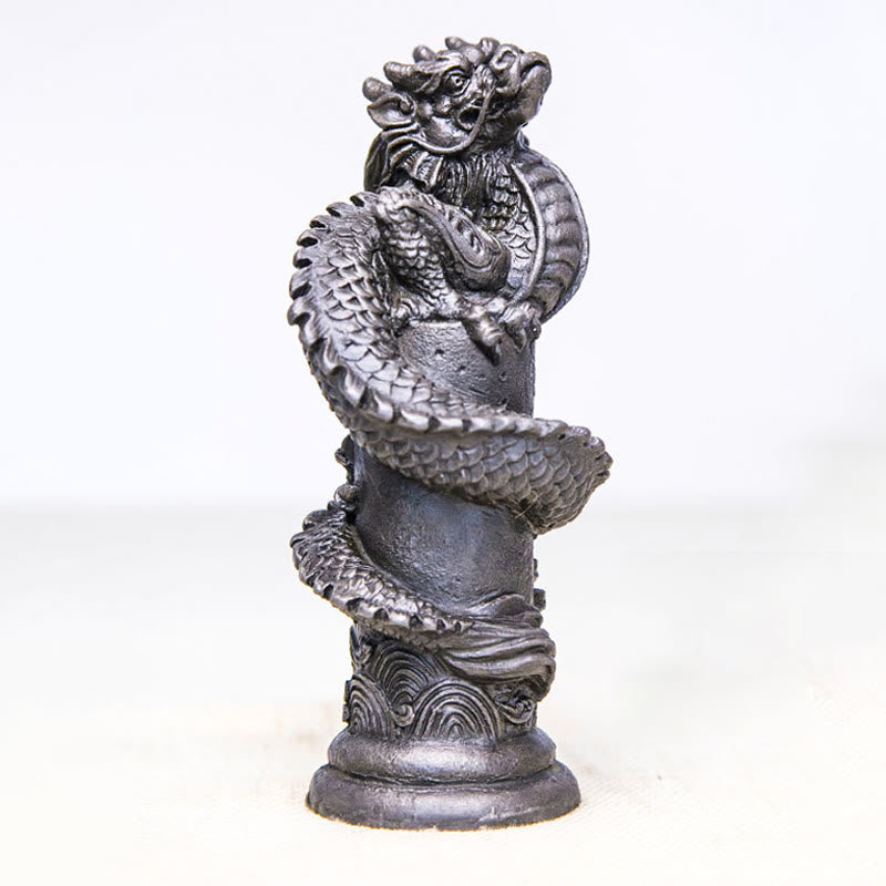 Handgefertigte fliegende Drachenstatue aus Eisenpulverharz, 20 cm