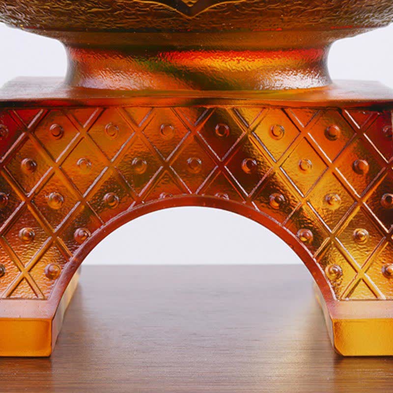 Handgefertigtes Liuli Crystal PiXiu Schatzschale-Kunstwerk