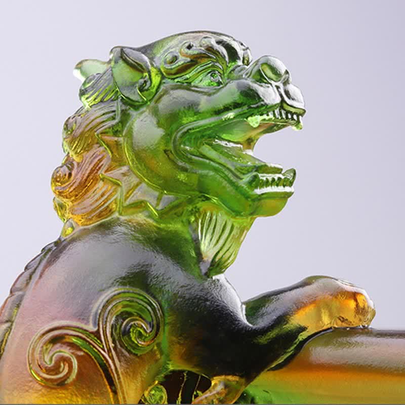 Handgefertigtes Liuli Crystal PiXiu Schatzschale-Kunstwerk