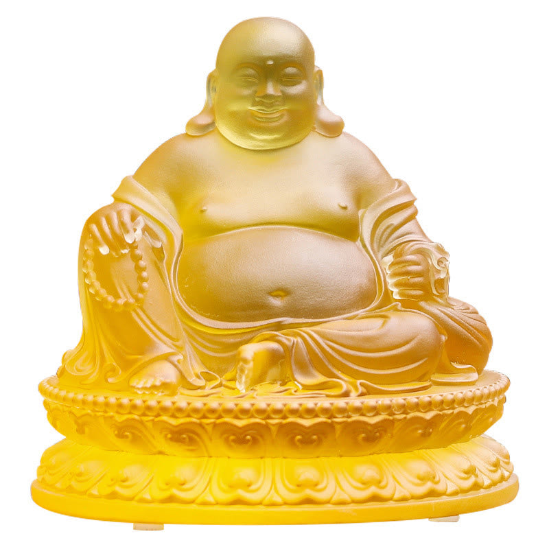 Handgefertigte lachende Buddha-Statue von Liuli für Reichtum und Glück