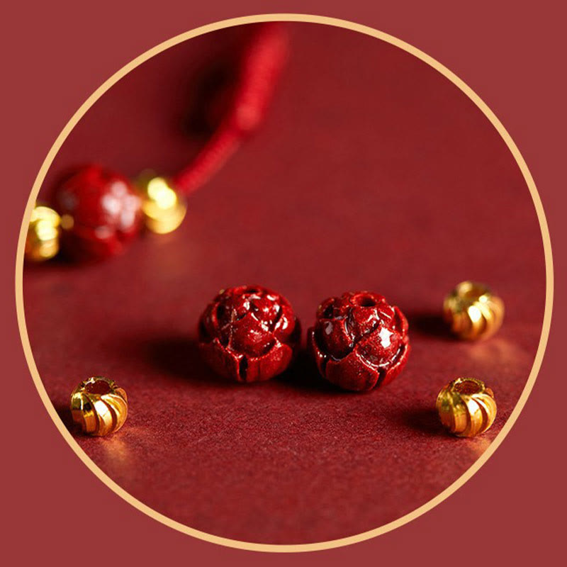 Handgemachtes Lotus Zinnober Peace Buckle Blessing Armband