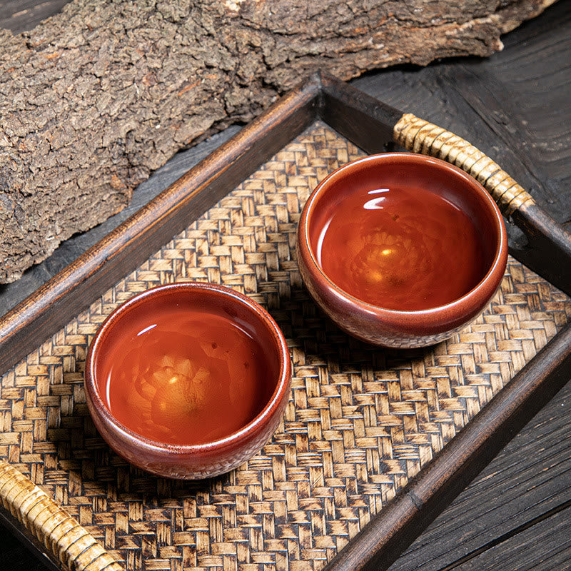 Handgefertigte Keramik-Teetasse im Lotus-Design für die Kung-Fu-Teezeremonie