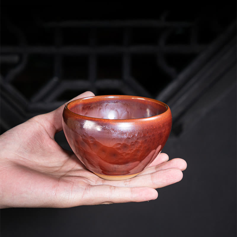 Handgefertigte Keramik-Teetasse im Lotus-Design für die Kung-Fu-Teezeremonie