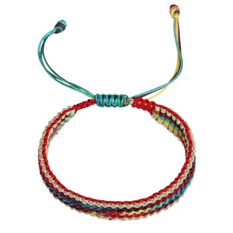 Handgefertigtes mehrfarbiges rotes Schnurarmband für Schutz und Glück
