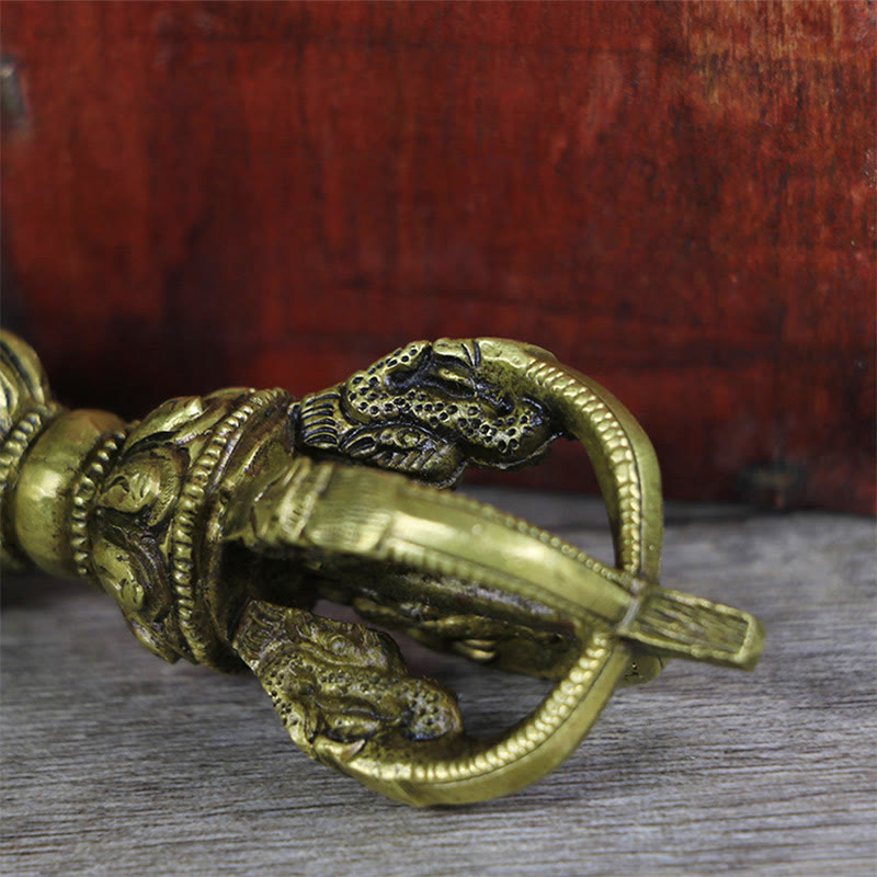 Handgemachte Nepal Fünf Zinken Vajra Dorje Meditation Kupfer Dekoration