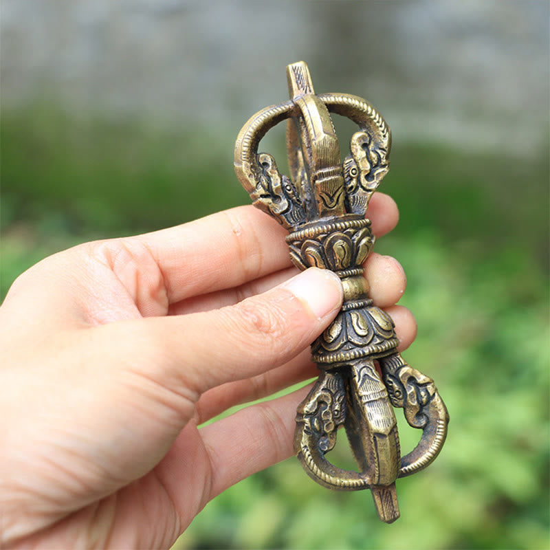 Handgemachte Nepal Fünf Zinken Vajra Dorje Meditation Kupfer Dekoration