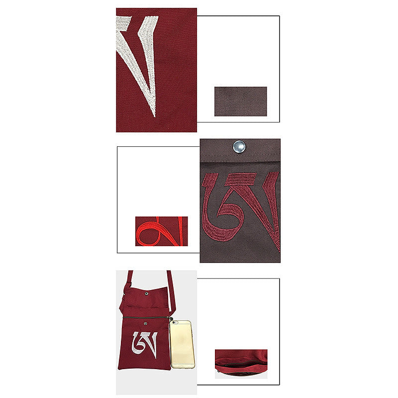 Handgefertigte OM Mantra Yoga-Umhängetasche aus Baumwolle