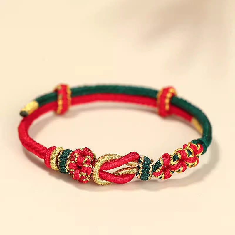 Handgemachtes rotes Schnurarmband mit acht Fäden, Friedensknoten, Schutz