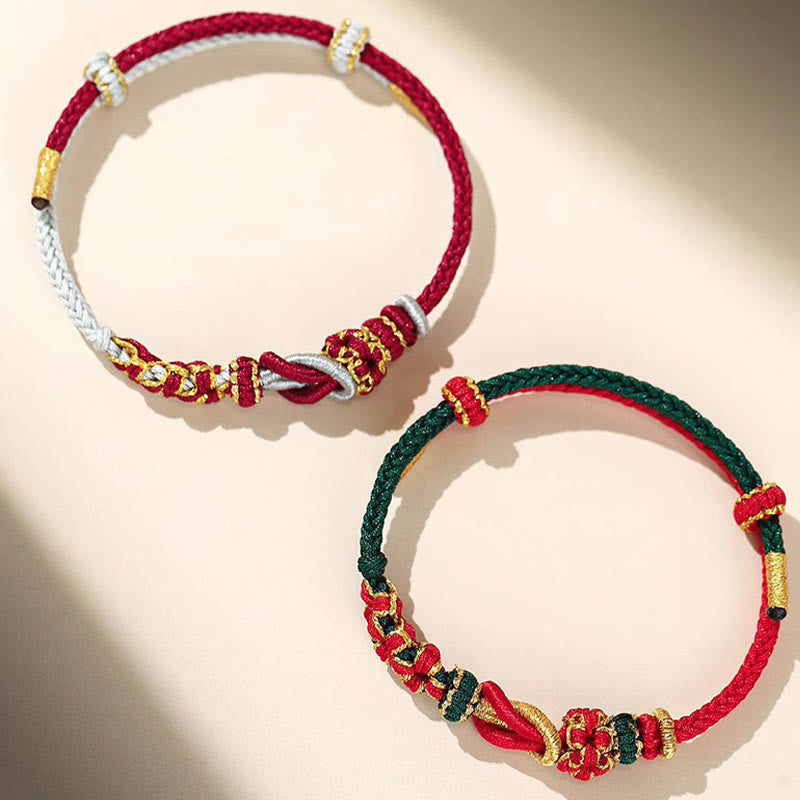 Handgemachtes rotes Schnurarmband mit acht Fäden, Friedensknoten, Schutz