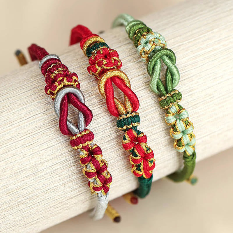 Handgemachtes rotes Schnurarmband mit acht Fäden, Friedensknoten, Schutz