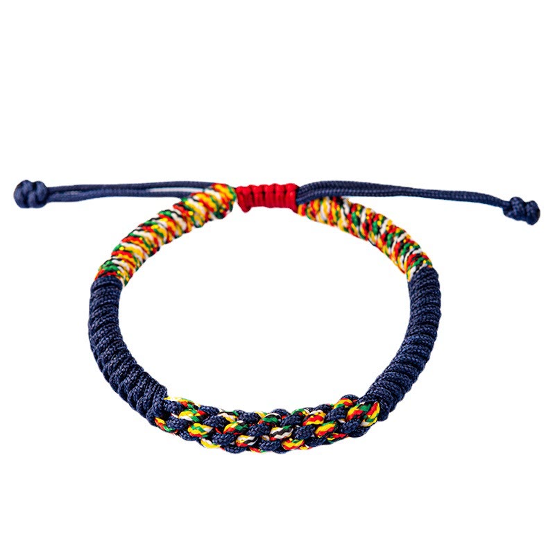 Handgefertigtes rotes Schnurarmband für Schutz und Glück, tibetischer Stil