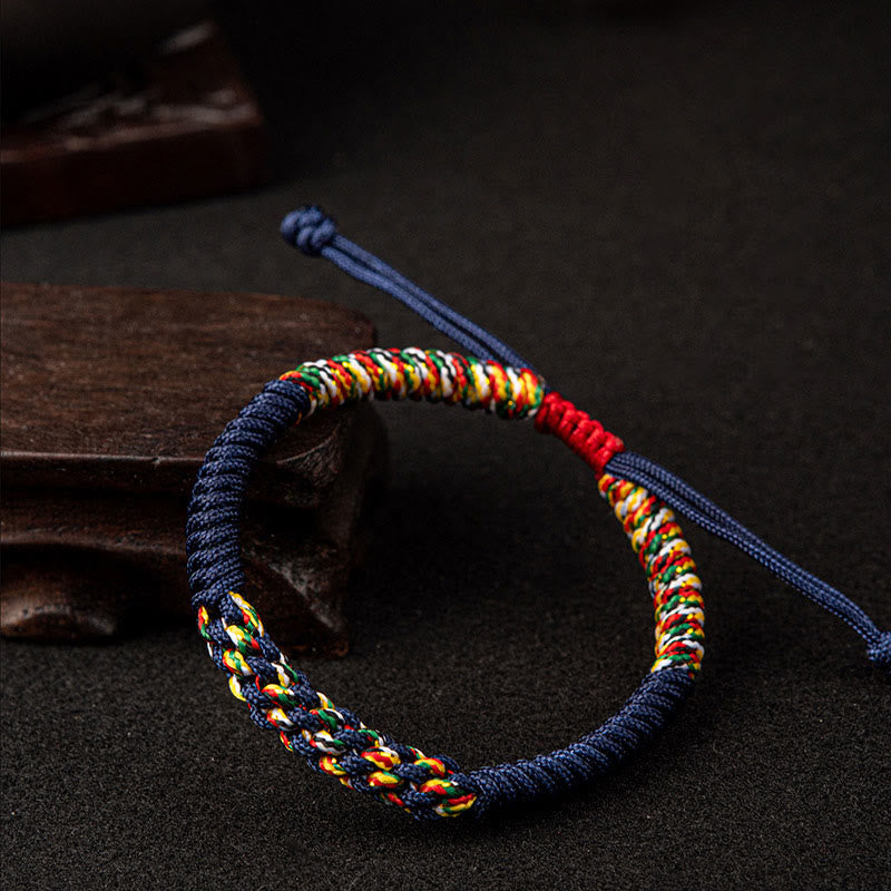 Handgefertigtes rotes Schnurarmband für Schutz und Glück, tibetischer Stil