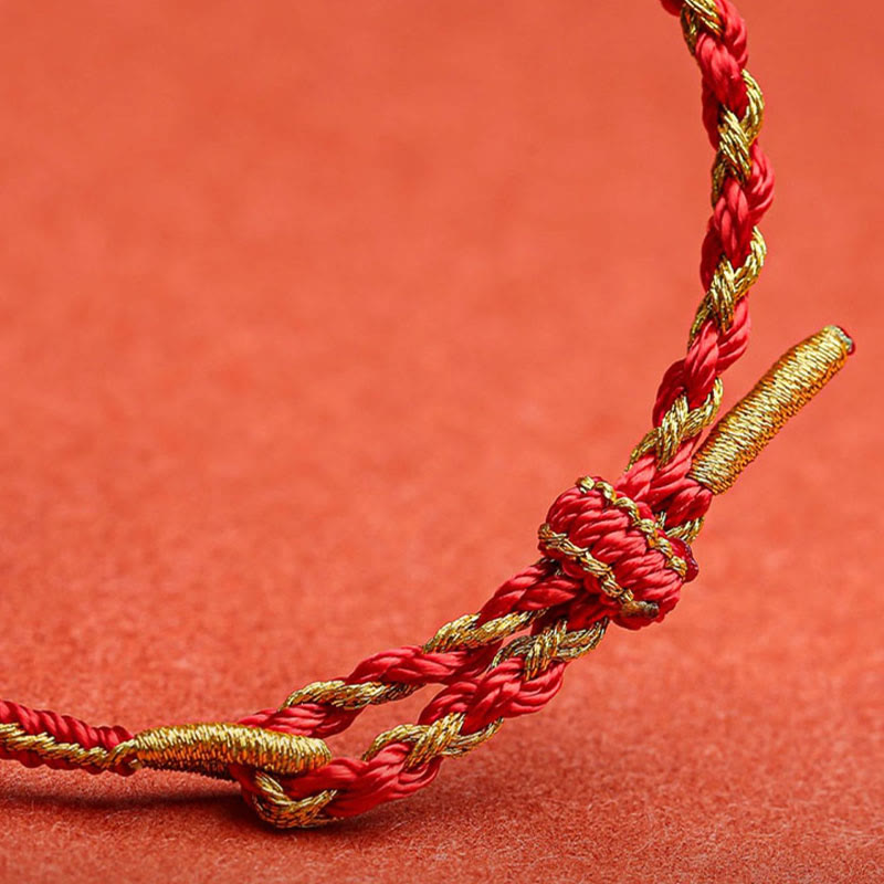 Handgemachtes rotes Schutzarmband mit chinesischem Sternzeichen