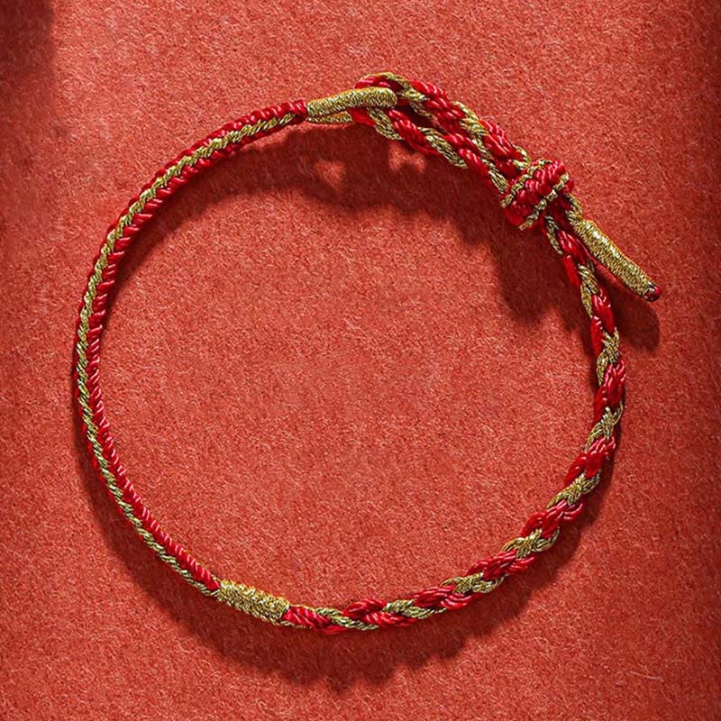 Handgemachtes rotes Schutzarmband mit chinesischem Sternzeichen
