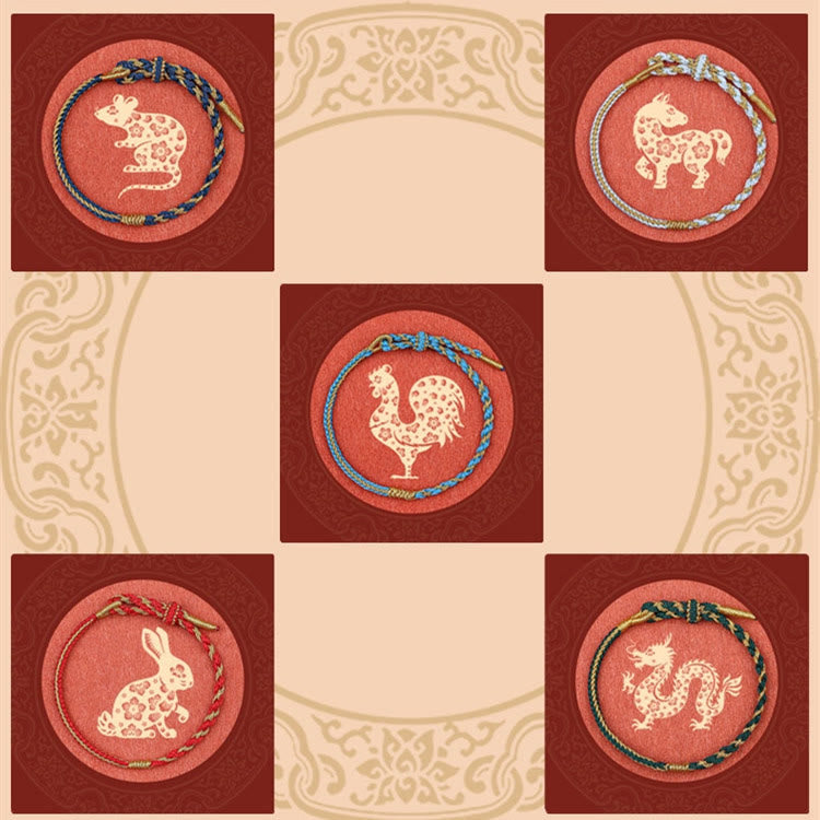 Handgemachtes rotes Schutzarmband mit chinesischem Sternzeichen