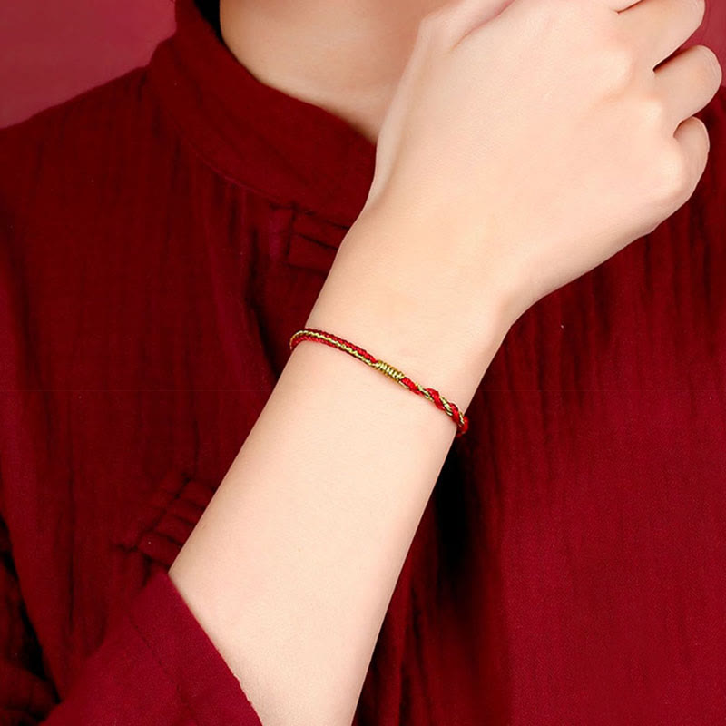 Handgemachtes rotes Schutzarmband mit chinesischem Sternzeichen
