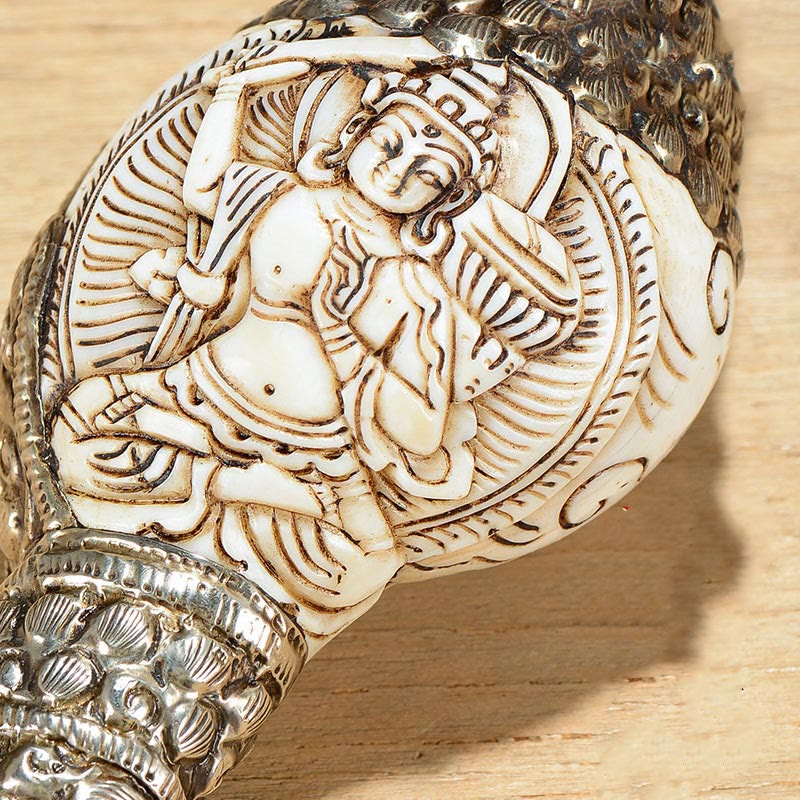 Handgefertigte tibetische Shankha-Muschel-Dekoration für Reichtum
