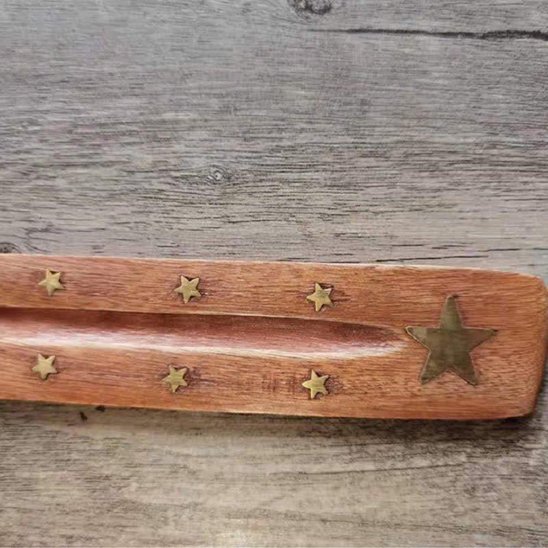 Handgemachter Räucherbrenner aus Holz | Meditationsdekoration