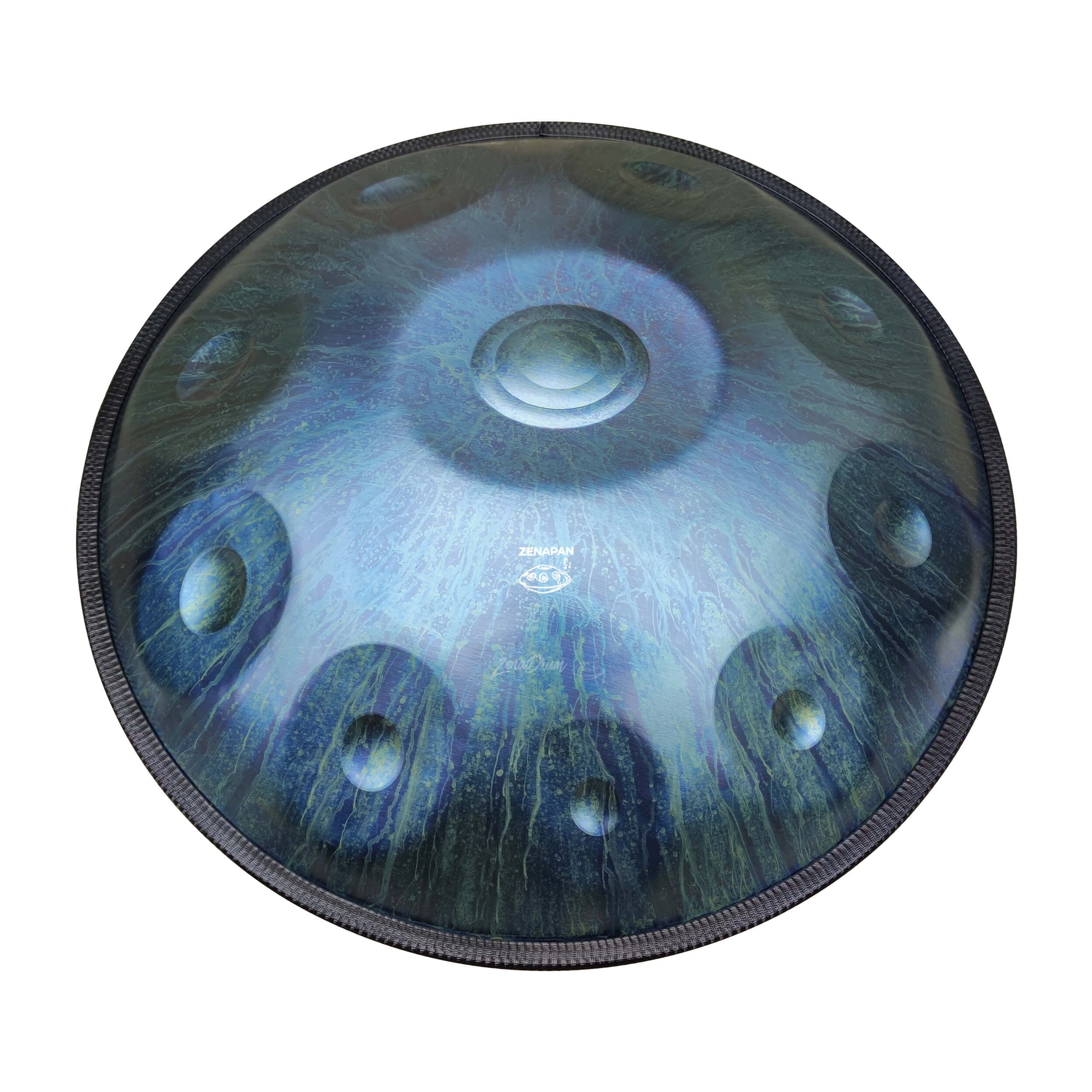 handpan drum for beginners; handpan kurd, handpan blue craqued