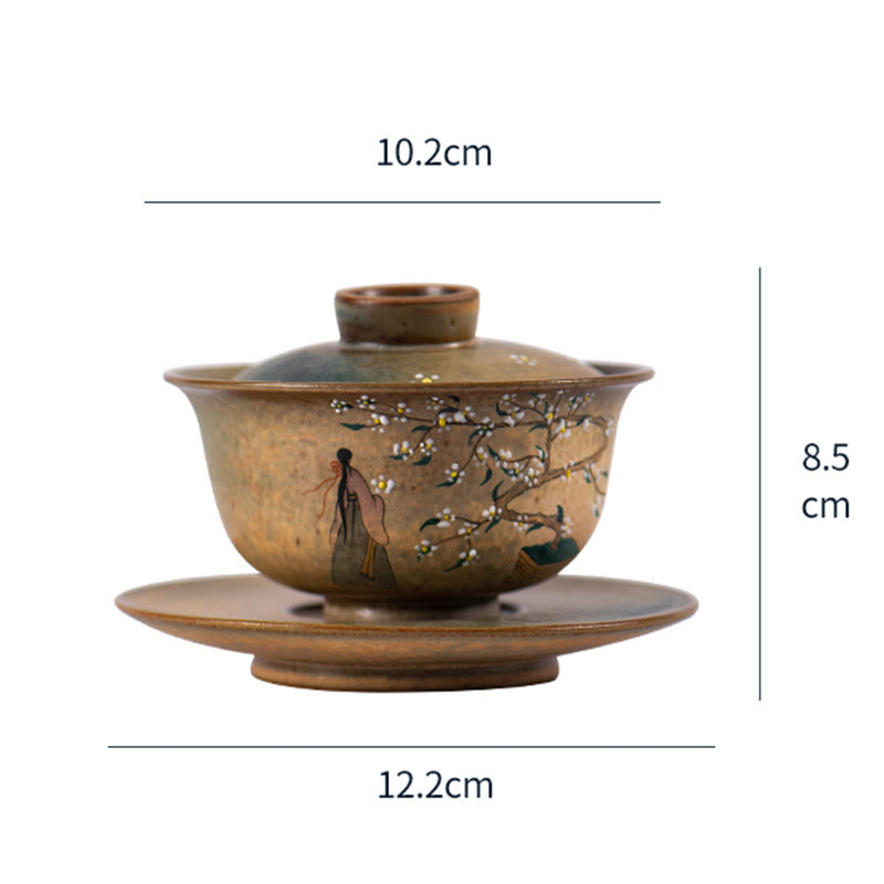 Hanfu Girl Porzellan Gaiwan Teetasse 150ml handbemalt