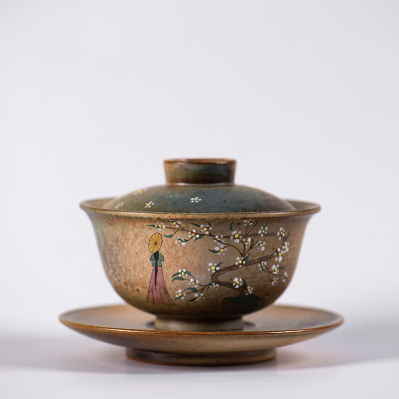 Hanfu Girl Porzellan Gaiwan Teetasse 150ml handbemalt