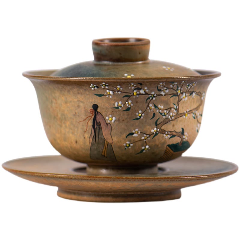 Hanfu Girl Porzellan Gaiwan Teetasse 150ml handbemalt
