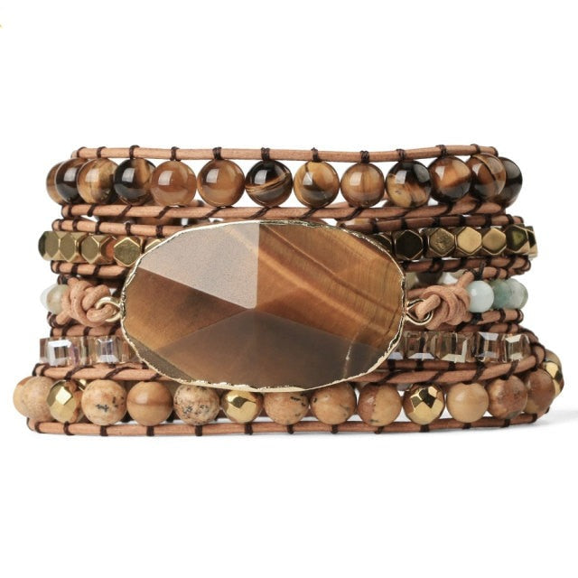 Heilendes Edelstein-Wickelarmband: Amethyst &amp; Aventurin