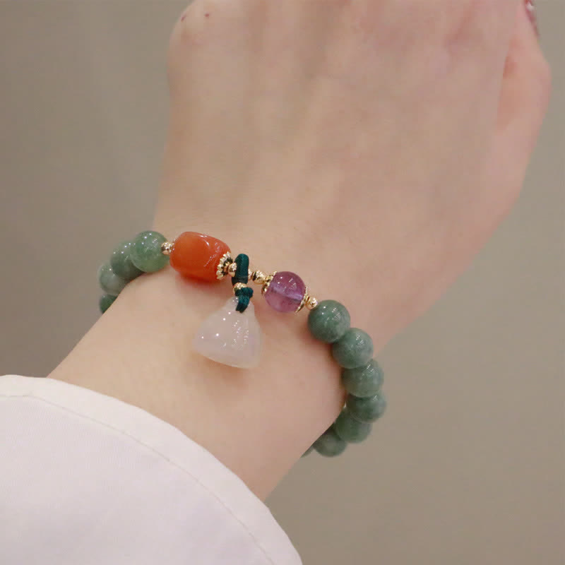 Heilendes Jadearmband mit Cyan-Jade und Amethyst für Harmonie