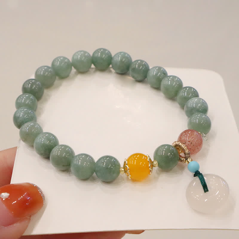 Heilendes Jadearmband mit Cyan-Jade und Amethyst für Harmonie