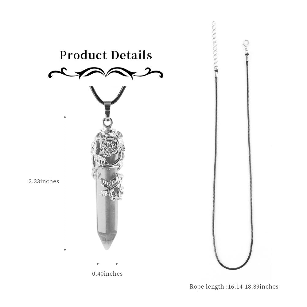 Healing Lapis Lazuli Silver Crystal Point Pendant