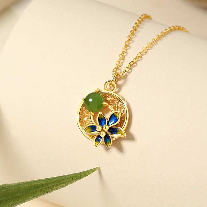 Hetian Cyan Jade 3-teiliges Schmuckset | Halskette, Ring, Ohrringe