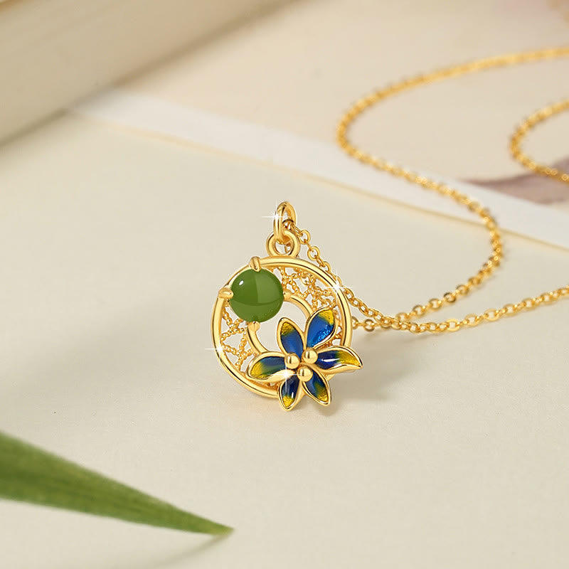 Hetian Cyan Jade 3-teiliges Schmuckset | Halskette, Ring, Ohrringe