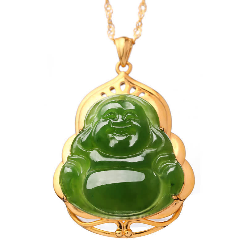 Buddha-Halskette aus Hetian Cyan Jade | Erfolgs- und Heilungs-Charm
