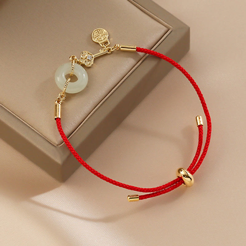 Hetian Jade 18K Gold Peace Buckle Glücksarmband Klassisch