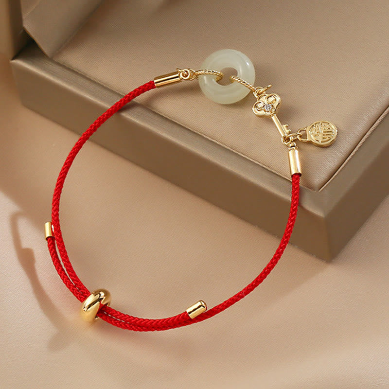 Hetian Jade 18K Gold Peace Buckle Glücksarmband Klassisch