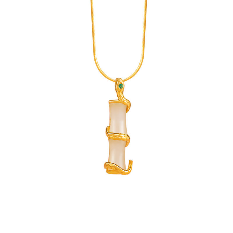 Hetian Jade Bambus Schlangenkette | 925 Sterling Silber